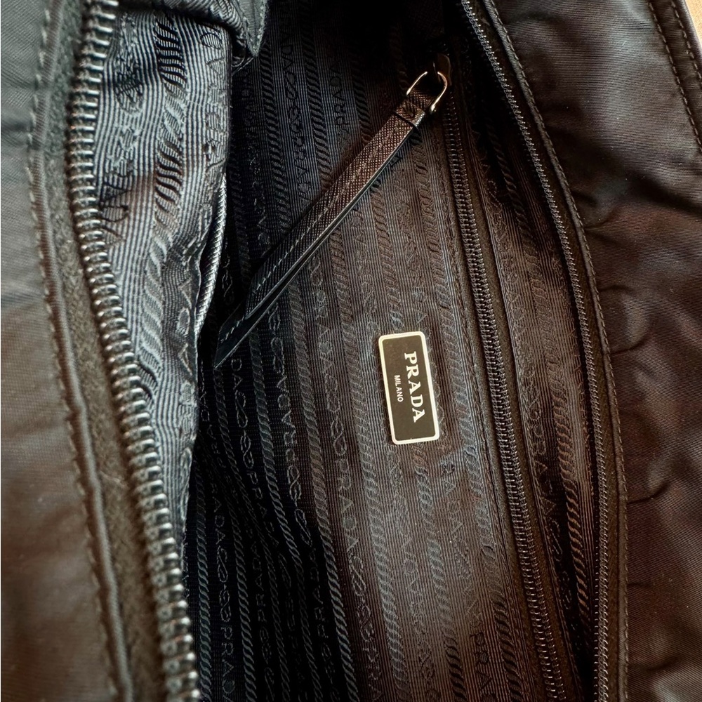 Prada Vela Studded Nylon Black and Red Convertible Tote Bag - Picture 10 of 16